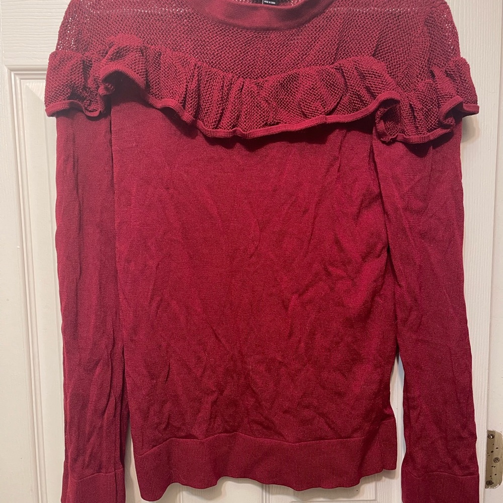 Lumiere Red Cowl Neck Sweater